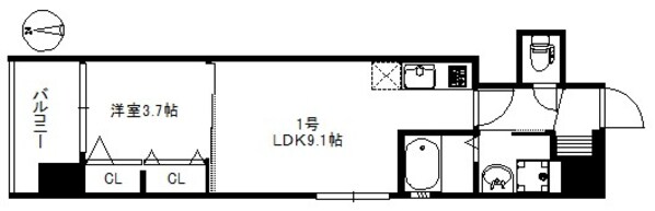 姪浜駅 徒歩7分 9階の物件間取画像